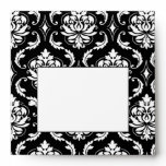 Black and White Damask Wedding Invitation Envelope
