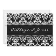 Black and White Damask Wedding Invitations invitation