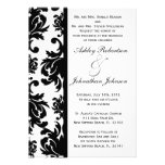 Black and White Damask wedding invite