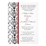 Black and White Damask wedding invite