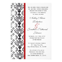 Black and White Damask wedding invite