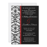 Black and White Damask wedding invite