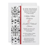 Black and White Damask wedding invite