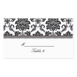 Black and White Damask Wedding Place Cards Business Cards