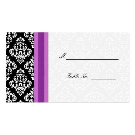 Black and White Damask Wedding Placecards Business Card Templates