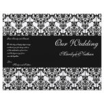 Black and White Damask Wedding Program Custom Flyer