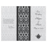 Black and White Damask Wedding Program flyers