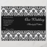 Black and White Damask Wedding Program Custom Flyer
