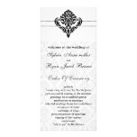 "black and white" damask Wedding program Rack Card Design