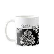black and white damask Will you be my Bridesmaid?