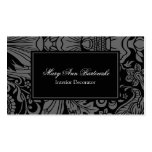 Black and White Decorative Classic Damask Ornate Business Card