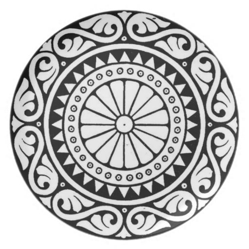 BLACK AND WHITE DECORATIVE PLATE DESIGN Zazzle