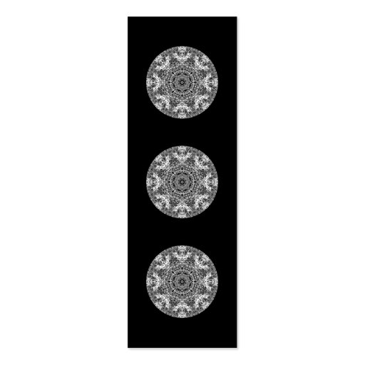 Black and White Decorative Round Pattern. Business Card (front side)