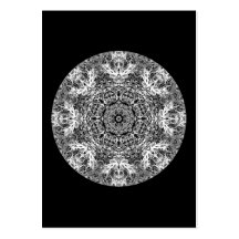 Black and White Decorative Round Pattern. Business Card Templates