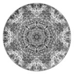 Black and White Decorative Round Pattern. Plates
