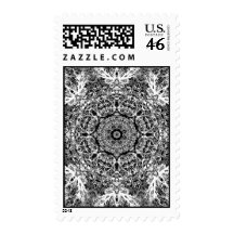 Black and White Decorative Round Pattern. Stamps