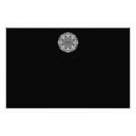 Black and White Decorative Round Pattern. Stationery