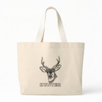 Black and White Deer Tote Bag