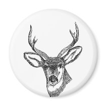 Black and White Deer magnets