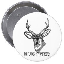 Black and White Deer Pinback Buttons