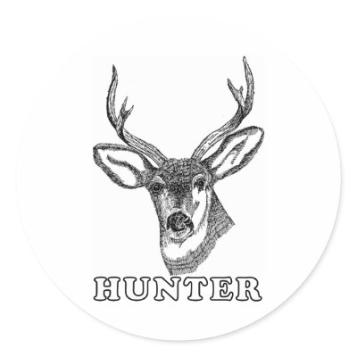 Black and White Deer Round Sticker by angela65
