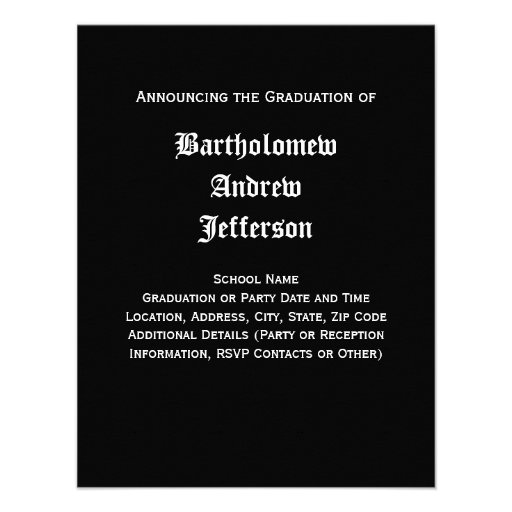Black and White Dental School Graduation Dentistry Invitations