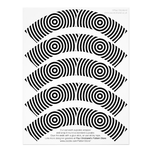 Black and White Designer Cupcake Wrappers on Letterhead