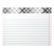 Black and White Diagonal Plaid Pattern Notepad notepads