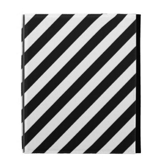 Black and White Diagonal Stripes. iPad Folio Case