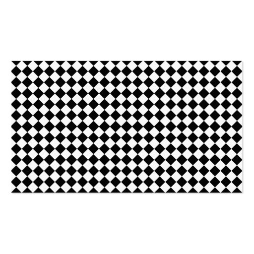 Black And White Diamond-Checkerboard Business Cards (front side)