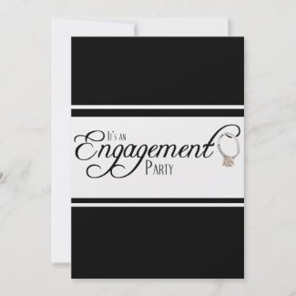 Black and White Diamond Engagement Party invitation