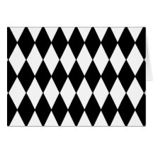 Black and White Diamond Harlequin Pattern Card