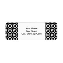 Black and White Diamond Pattern address label
