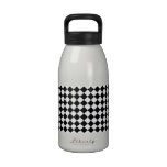Black And White Diamond Pattern Drinking Bottle