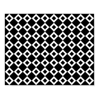 Black and White Diamond Pattern Poster