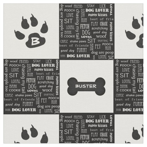 black and white puppy names black and white bone name and monogram fabric zazzle black and white puppy names black and white bone name and monogram fabric zazzle