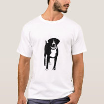 black and white dog t-shirts by HMrie black and white dog t-shirts