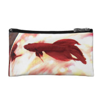 Black and White Dogwood Flower Makeup Bag