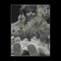 Black and White Doll postcards