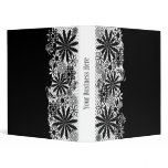 Black And White Dotted Flowers 1" Binder