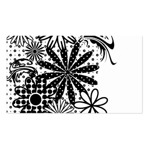 Black And White Dotted Flowers Appointment Card Business Cards (back side)