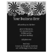Black And White Dotted Flowers Bright Flyer