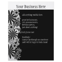 Black And White Dotted Flowers Flyer