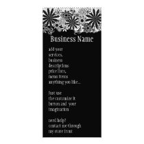 Black And White Dotted Flowers Rack Card