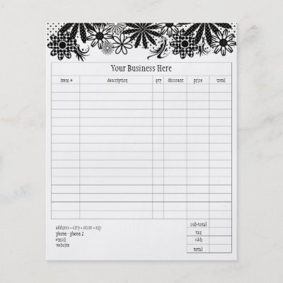 Online Flower Orders on Black And White Dotted Flowers Small Order Form Flyer From Zazzle Com