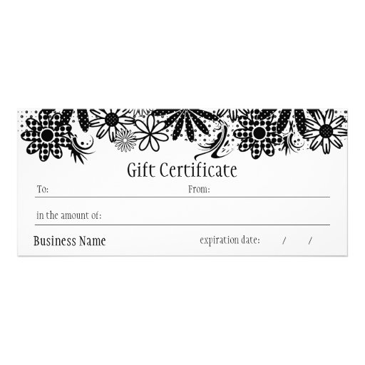 Black And White Dotted Gift Certificate Zazzle