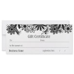 Black And White Dotted Gift Certificate Customized Rack Card