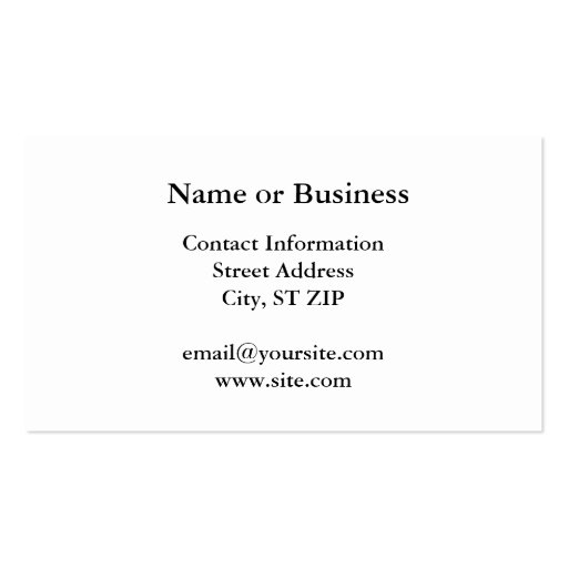 Black and White Downhill Skier Business Cards (back side)