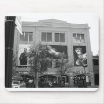 Black and white Downtown mousepad by sheshighmaintenance Black and white Downtown mousepad