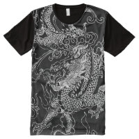 Black and White Dragon All-Over Print Shirt